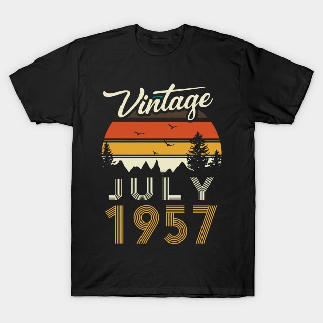 1957 - Vintage July Birthday Gift Shirt T-Shirt by ReneeCummings